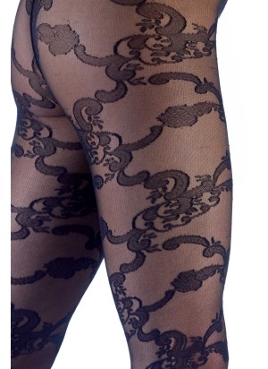 Collant-fantaisie-motifs-barroque-semi-opaque