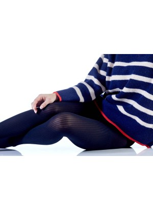 ÉDIFICE Collant fantaisie épais avec motifs lignes