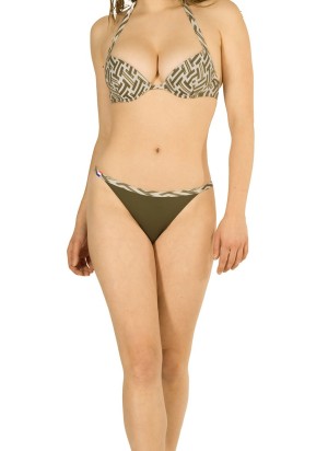 LA BAULE Maillots de Bain 2 pièces vert foncé avec motif rectangulaire 