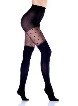 Collants fantaisie femme collant motif rouge et noir Triomphe
