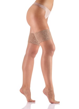 Collant fantaisie femme Bas Autofixant satiné deniers, large dentelles