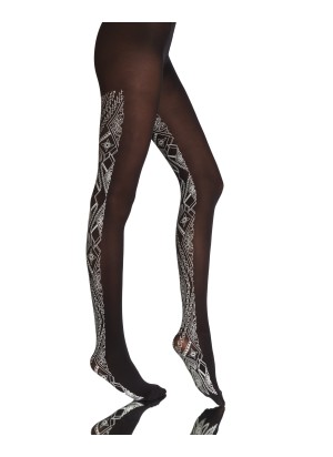 Collants fantaisie femme collant noir et blanc motifs Latica