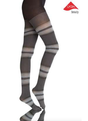 Collants fantaisie femme collant gris ligne Evy